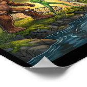 Funny Bigfoot Fishing Mens Alien Sasquatch Fishing ポスター (角)