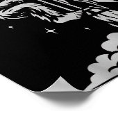 Funny Bigfoot Flying Into Space With Stars And Cos ポスター (角)