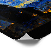 Funny Bigfoot Graphic Van Gogh Style Sasquatch Sta ポスター (角)