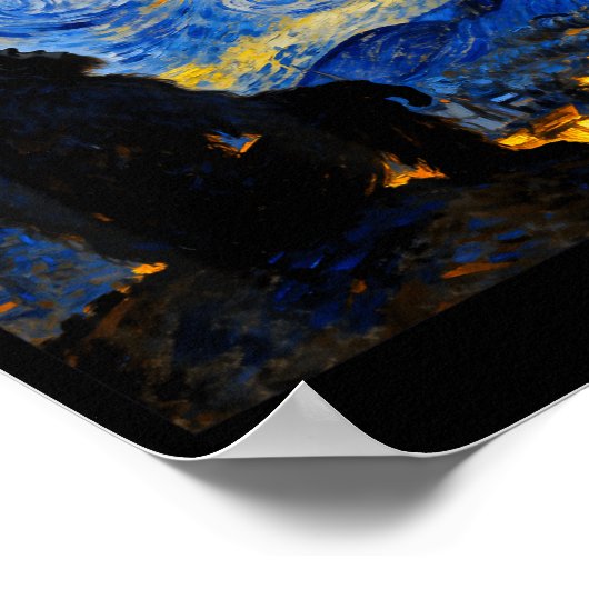 Funny Bigfoot Graphic Van Gogh Style Sasquatch Sta ポスター (角)