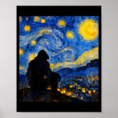 Funny Bigfoot Graphic Van Gogh Style Sasquatch Sta ポスター (正面)