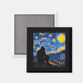 Funny Bigfoot Graphic Van Gogh Style Sasquatch Sta マグネット (正面/裏面)