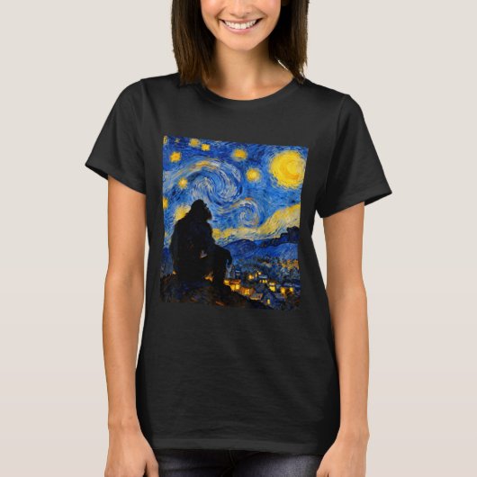 Funny Bigfoot Graphic Van Gogh Style Sasquatch Sta Tシャツ (正面)