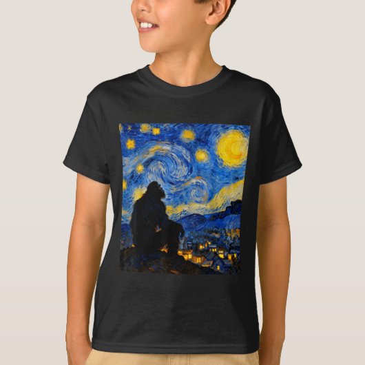 Funny Bigfoot Graphic Van Gogh Style Sasquatch Sta Tシャツ (正面)