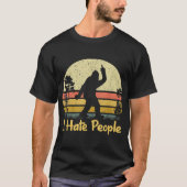 Funny Bigfoot I Hate People Vintage Design Tシャツ (正面)