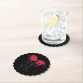 Funny Bigfoot in Love Heart Happy Valentine's Day ペーパーコースター (インサイチュ)