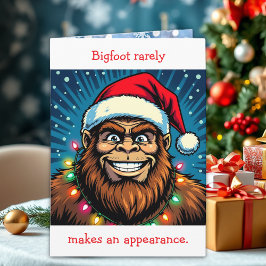 Funny Bigfoot Pun Christmas カード