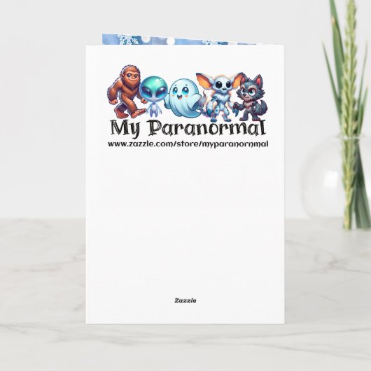 Funny Bigfoot Pun Christmas カード (裏面)