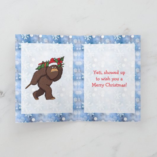 Funny Bigfoot Pun Christmas カード (内部)