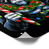 Funny Bigfoot Rock On Pajamas Pjs Christmas Xmas M ポスター (角)