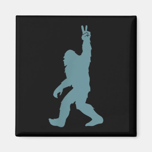 Funny Bigfoot Sasquatch Peace Sign Big Foot Squatc マグネット (正面)