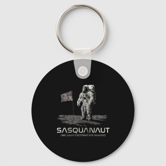Funny Bigfoot Sasquatch Space Sasquanaut  キーホルダー (正面)