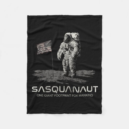 Funny Bigfoot Sasquatch Space Sasquanaut  フリースブランケット (正面)