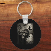 Funny Bigfoot Selfie With Boo Halloween Costume Me キーホルダー (正面)