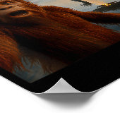 Funny Bigfoot Selfie With Loch Ness Monster And Uf ポスター (角)