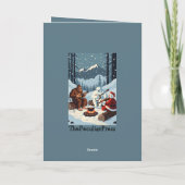 Funny Bigfoot ,The Yeti and Santa Christmas card カード (裏面)