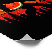 Funny Bigfoot With Watermelon Slice Melon Summer ポスター (角)