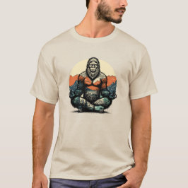 Funny Bigfoot Yoga Meditation Humor Believer Tee Tシャツ