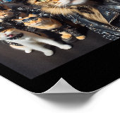 Funny Biker Cats Gangster Cats Street Motorcycle C ポスター (角)