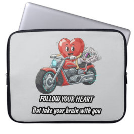 Funny biker heart follow your heart quote  ラップトップスリーブ