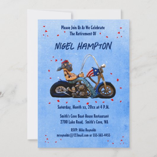 Funny Biker Retirement Party 招待状 (正面)