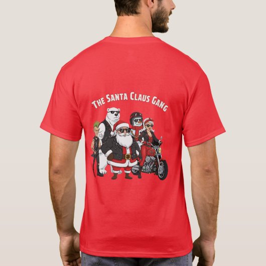 Funny Biker Santa Claus Gang | Rock and Roll  Tシャツ (裏面)