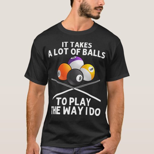 Funny Billiards Art For Men Boys Billiard Lover Po Tシャツ (正面)