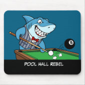Funny Billiards Fanatic Cool Rebel Pool Hall Rebel マウスパッド (正面)