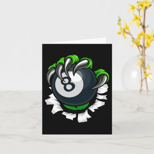 Funny Billiards Nails Art Billiards Playing Pool P カード (黄色い花)