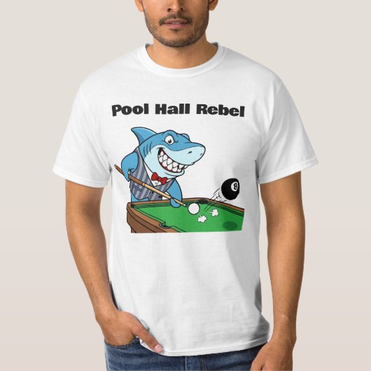 Funny Billiards Pool Hall Rebel Tシャツ (正面)
