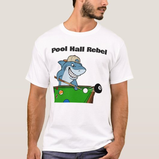Funny Billiards Pool Hall Rebel Tシャツ (正面)
