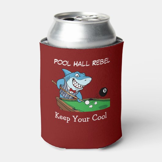 Funny Billiards Pool Hall Shark Can Coolers 缶クーラー (缶正面)