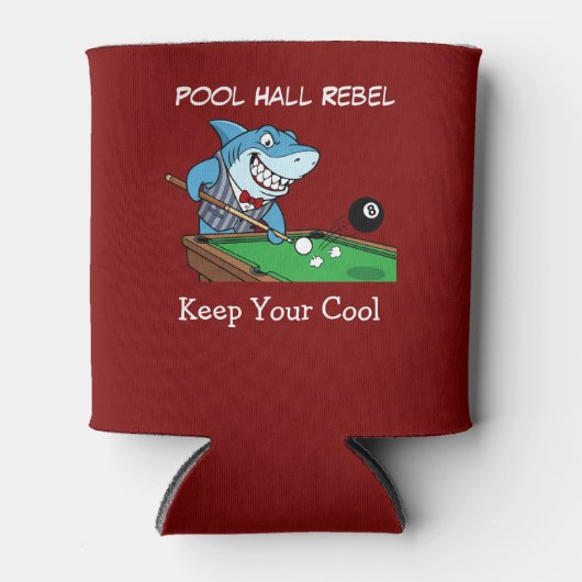 Funny Billiards Pool Hall Shark Can Coolers 缶クーラー (正面)
