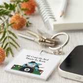 Funny Billiards Pool Hall Theme Keychains キーホルダー (正面右)