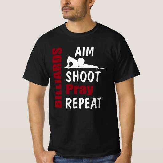 Funny Billiards Pool Shooting Aiming Tシャツ (正面)