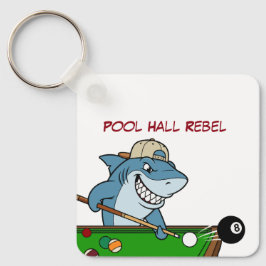 Funny Billiards Shark Pool Hall Rebel Keychains キーホルダー