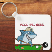 Funny Billiards Shark Pool Hall Rebel Keychains キーホルダー (正面)