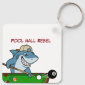 Funny Billiards Shark Pool Hall Rebel Keychains キーホルダー (裏面)