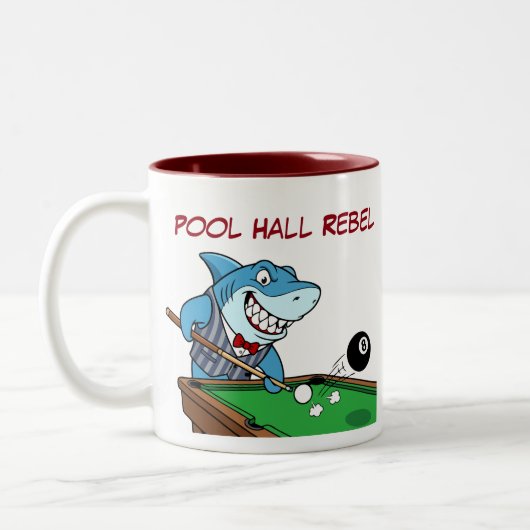 Funny Billiards Shark Rebel Coffee Mugs ツートーンマグカップ (左)