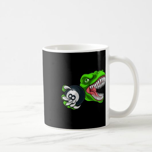 Funny Billiards T-rex Art Billiards Playing Pool P コーヒーマグカップ (右)