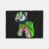 Funny Billiards T-rex Art Billiards Playing Pool P フリースブランケット (正面(横))