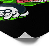 Funny Billiards T-rex Art Billiards Playing Pool P ポスター (角)