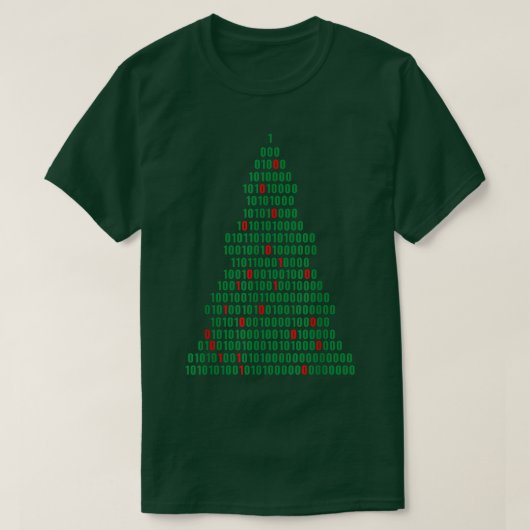 Funny Binary Christmas Tree Computer Programmers a Tシャツ (デザイン正面)