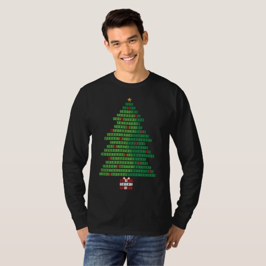 Funny Binary Christmas Tree Computer Programmers a Tシャツ (正面フル)