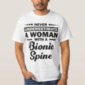 Funny Bionic Spine Surgery Recovery Gift Back Spin Tシャツ (正面)