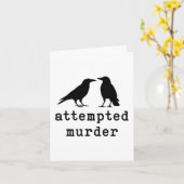 Funny Bird Attempted Murder Crow Tee  カード (黄色い花)