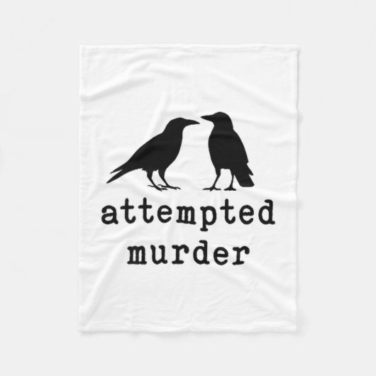 Funny Bird Attempted Murder Crow Tee  フリースブランケット (正面)