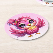 Funny Bird Cartoon Sublimation-56342 ラウンドペーパーコースター (アングル)