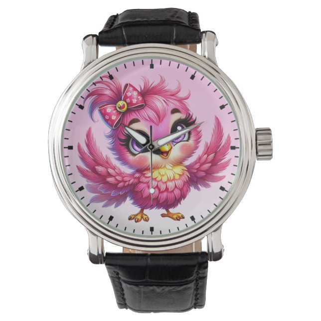Funny Bird Cartoon Sublimation-56342 腕時計 (正面)