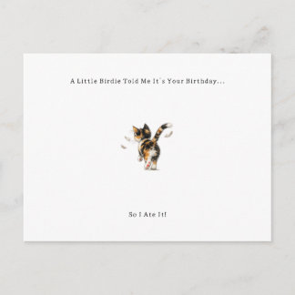 Funny Bird Cat Birthday Card. シーズンポストカード